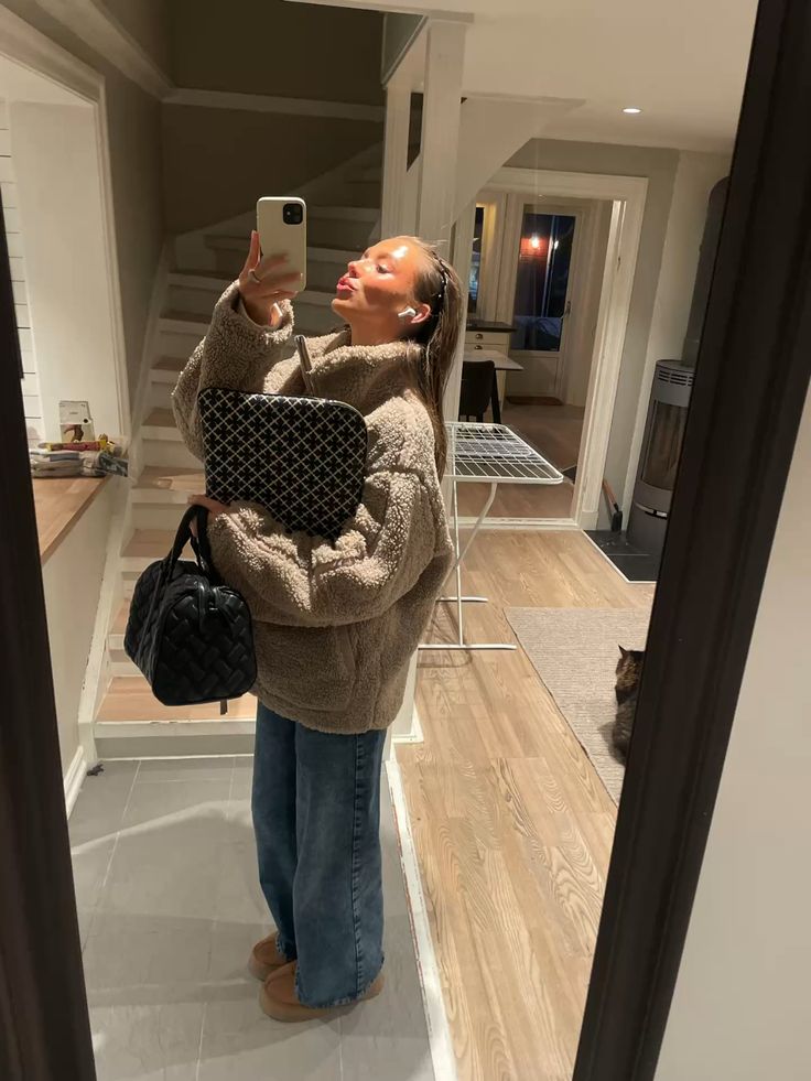 Elise Mode Dames Oversized Teddy Jas met Rits