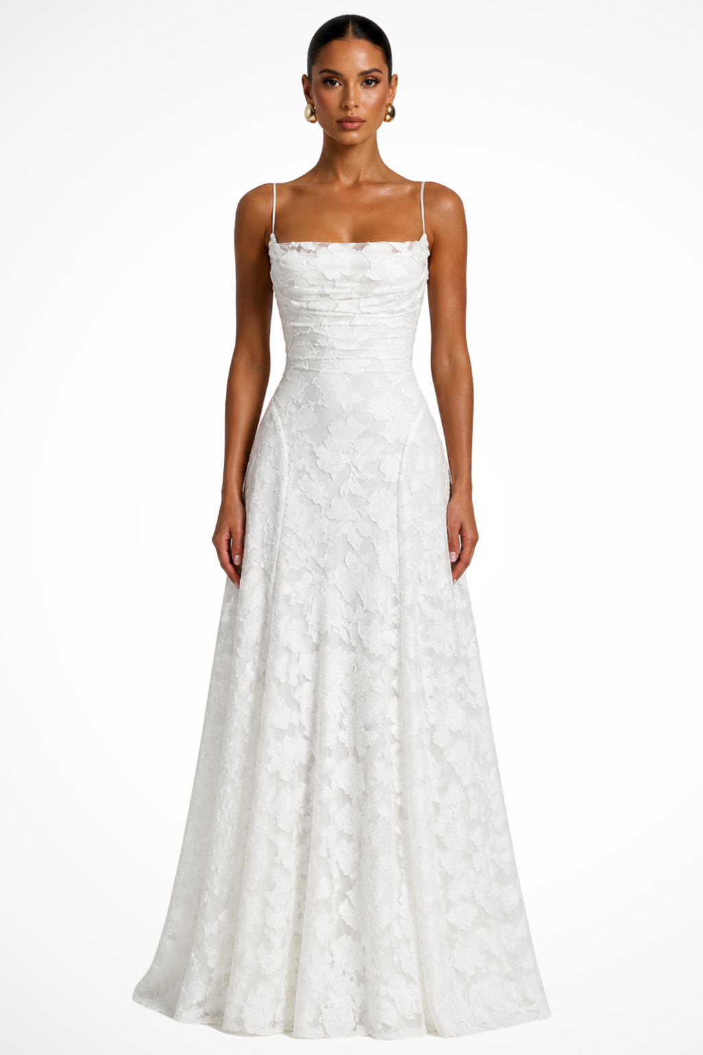 EliseMode Bloemen Brocade Cami Maxi Jurk