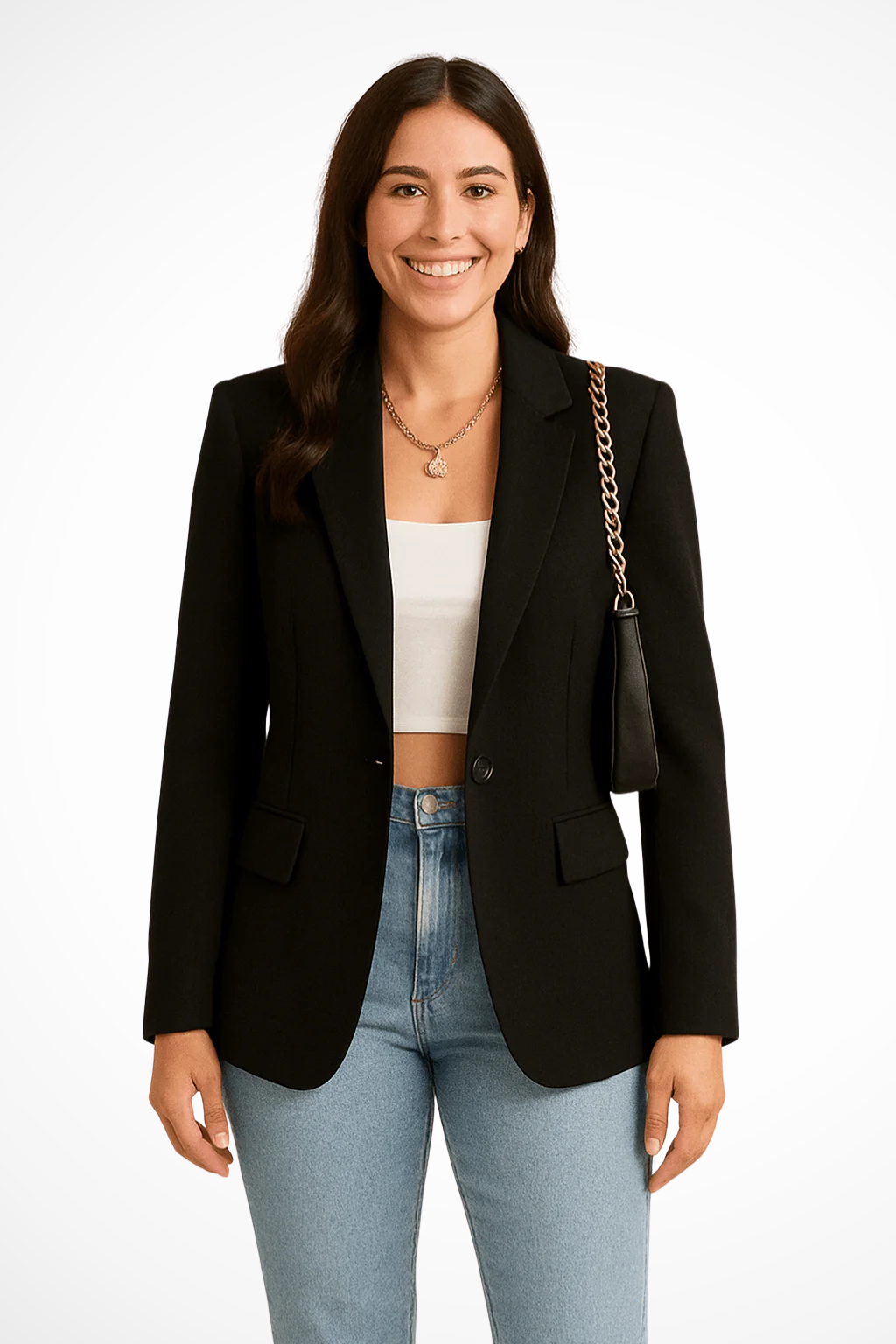 EliseMode Getailleerde Blazer in Zwart