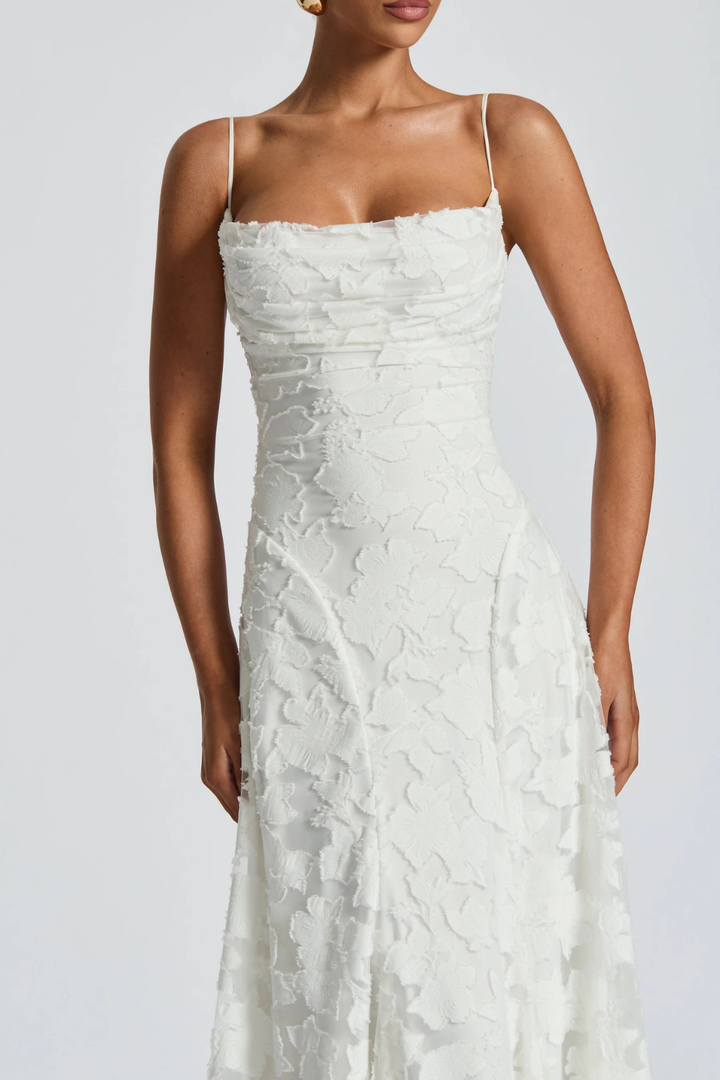EliseMode Bloemen Brocade Cami Maxi Jurk
