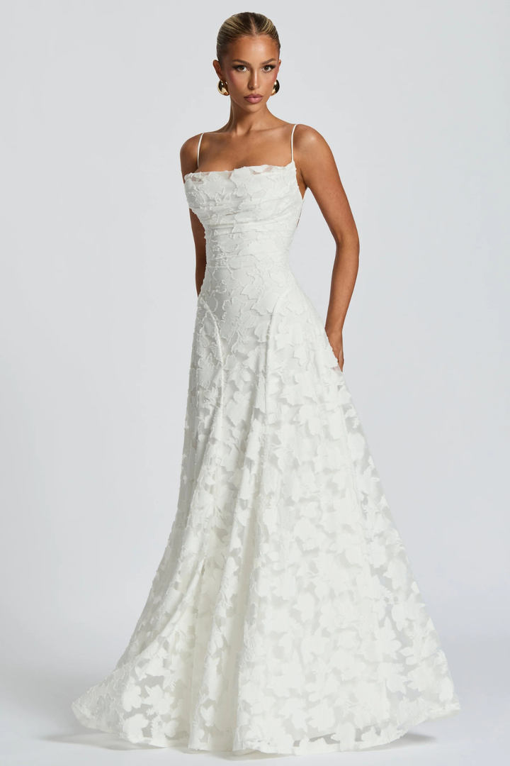 EliseMode Bloemen Brocade Cami Maxi Jurk
