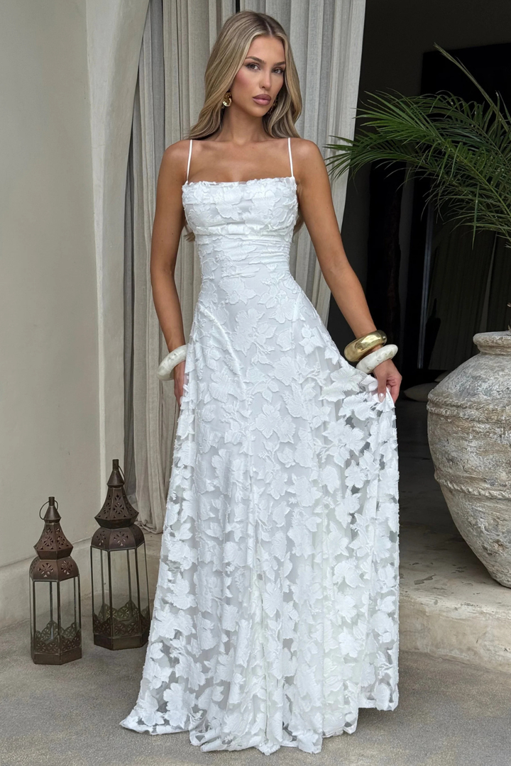 EliseMode Bloemen Brocade Cami Maxi Jurk