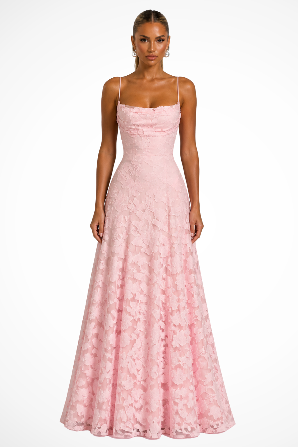 EliseMode Bloemen Brocade Cami Maxi Jurk