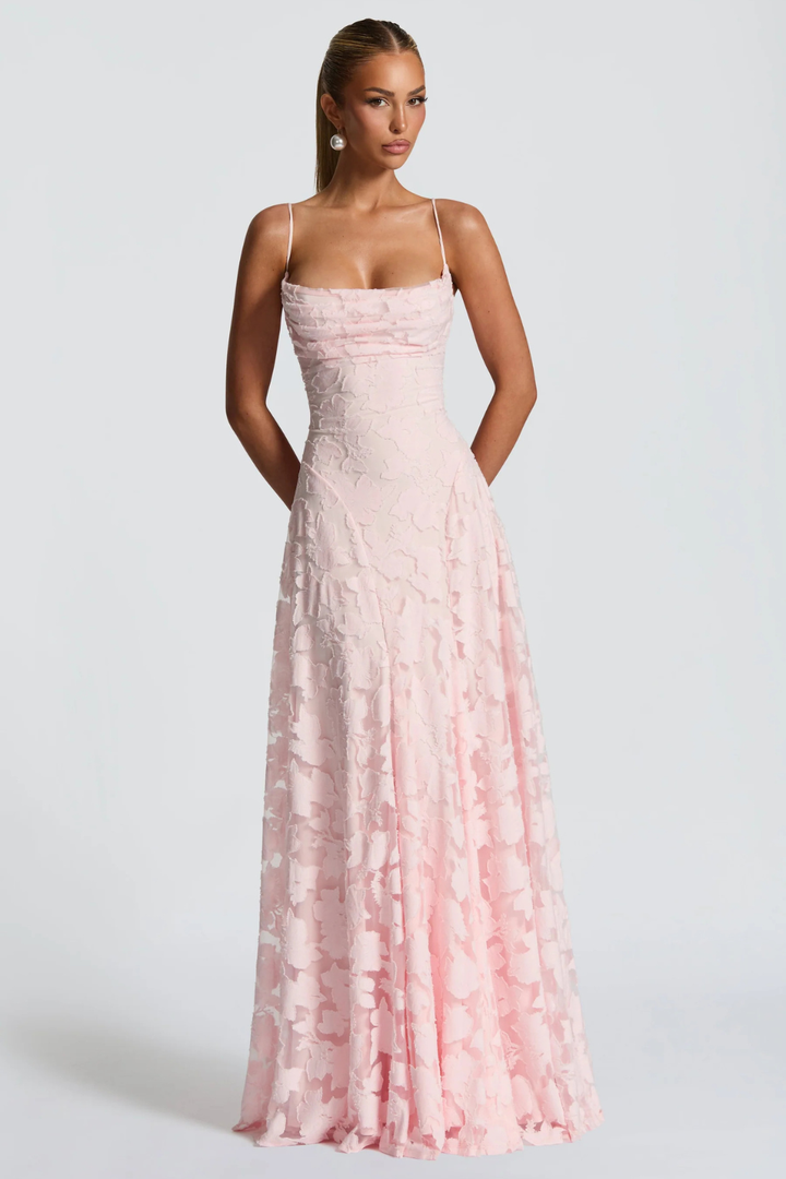 EliseMode Bloemen Brocade Cami Maxi Jurk