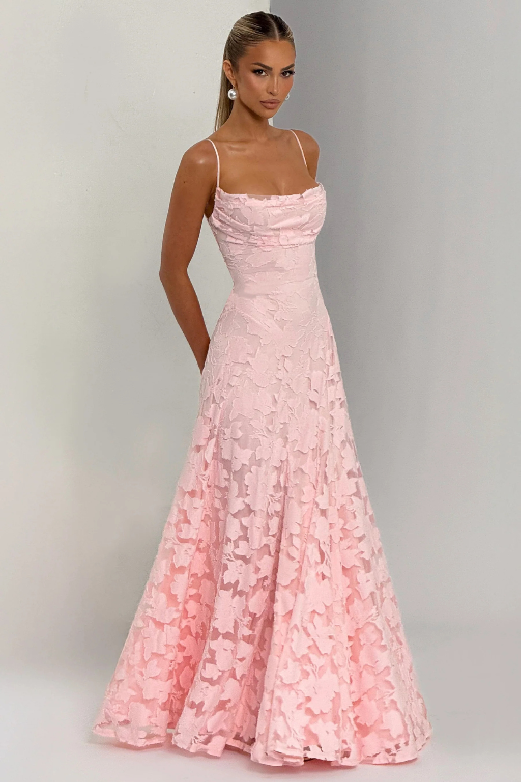 EliseMode Bloemen Brocade Cami Maxi Jurk