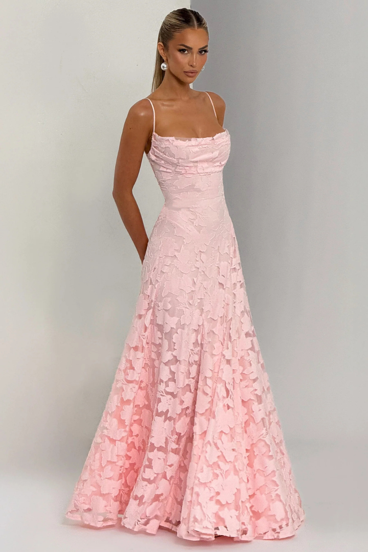 EliseMode Bloemen Brocade Cami Maxi Jurk