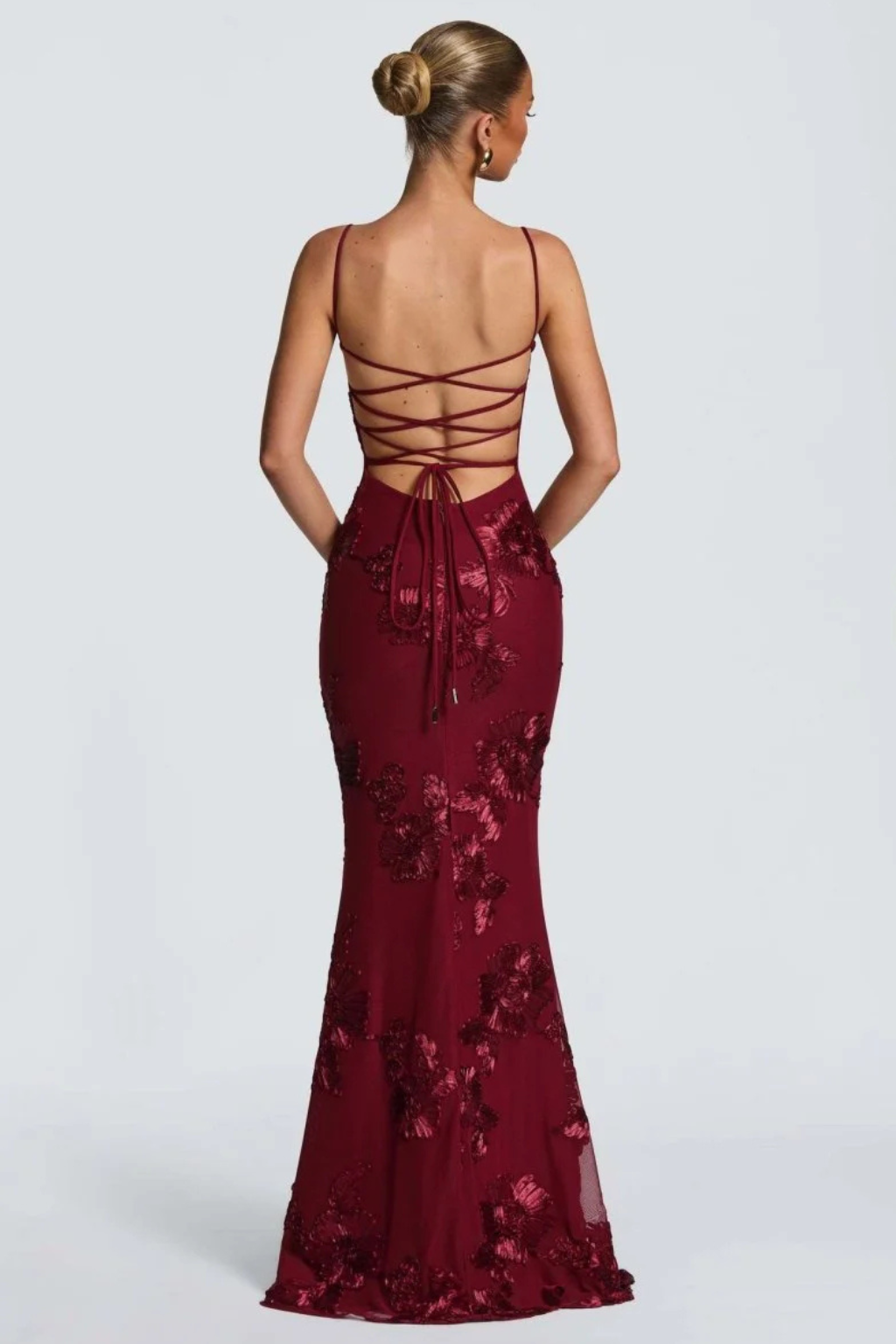 Elise Mode Geborduurde Corset Maxi Jurk