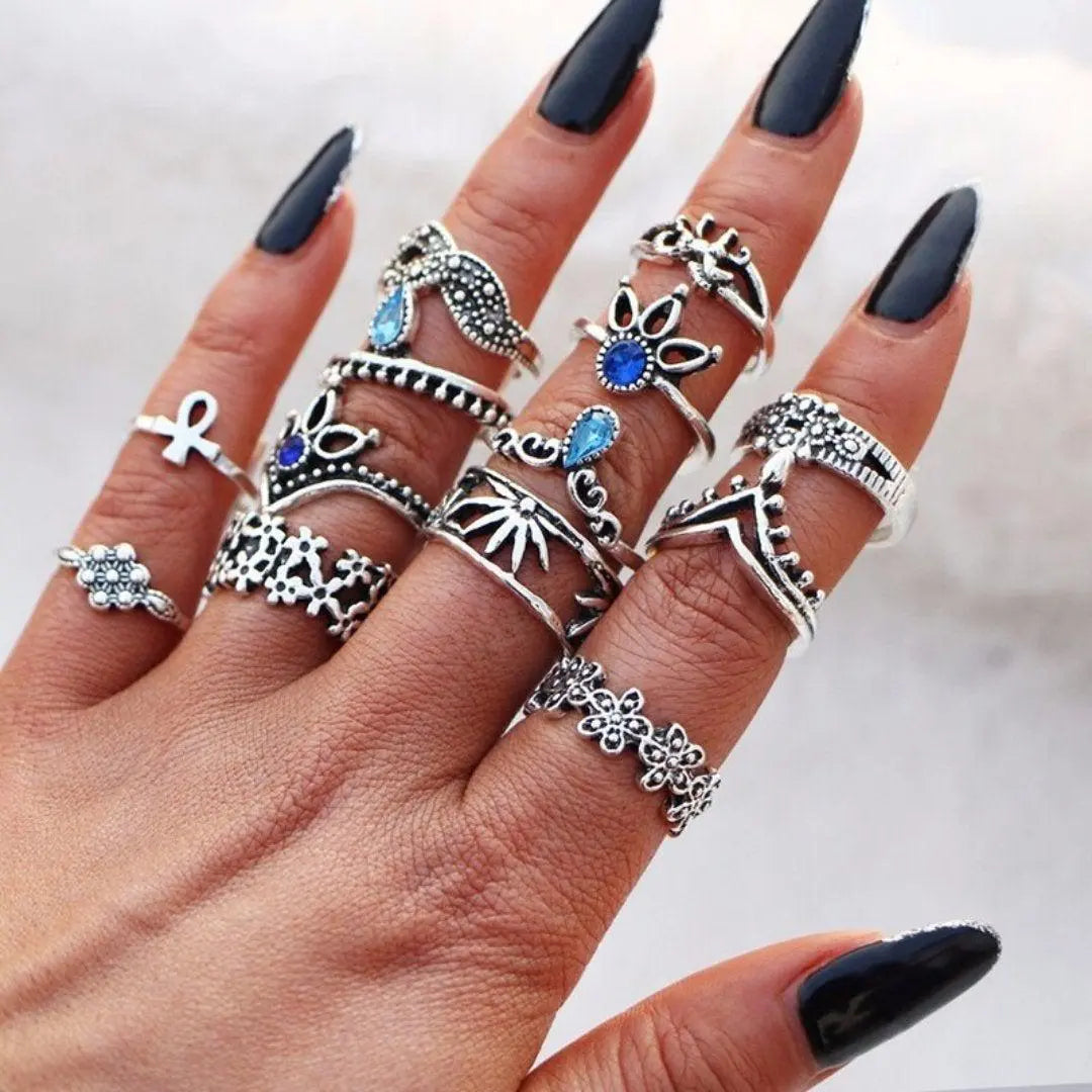 Elise Mode Dames Ringenset met Opaal en Zirkonia