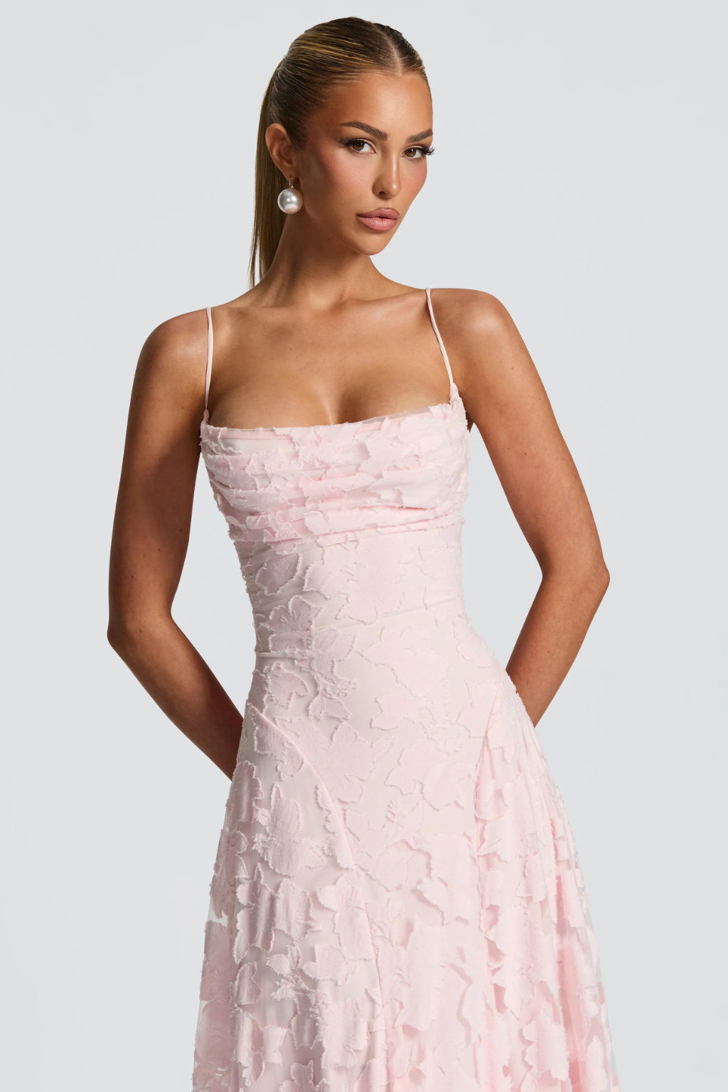 EliseMode Bloemen Brocade Cami Maxi Jurk