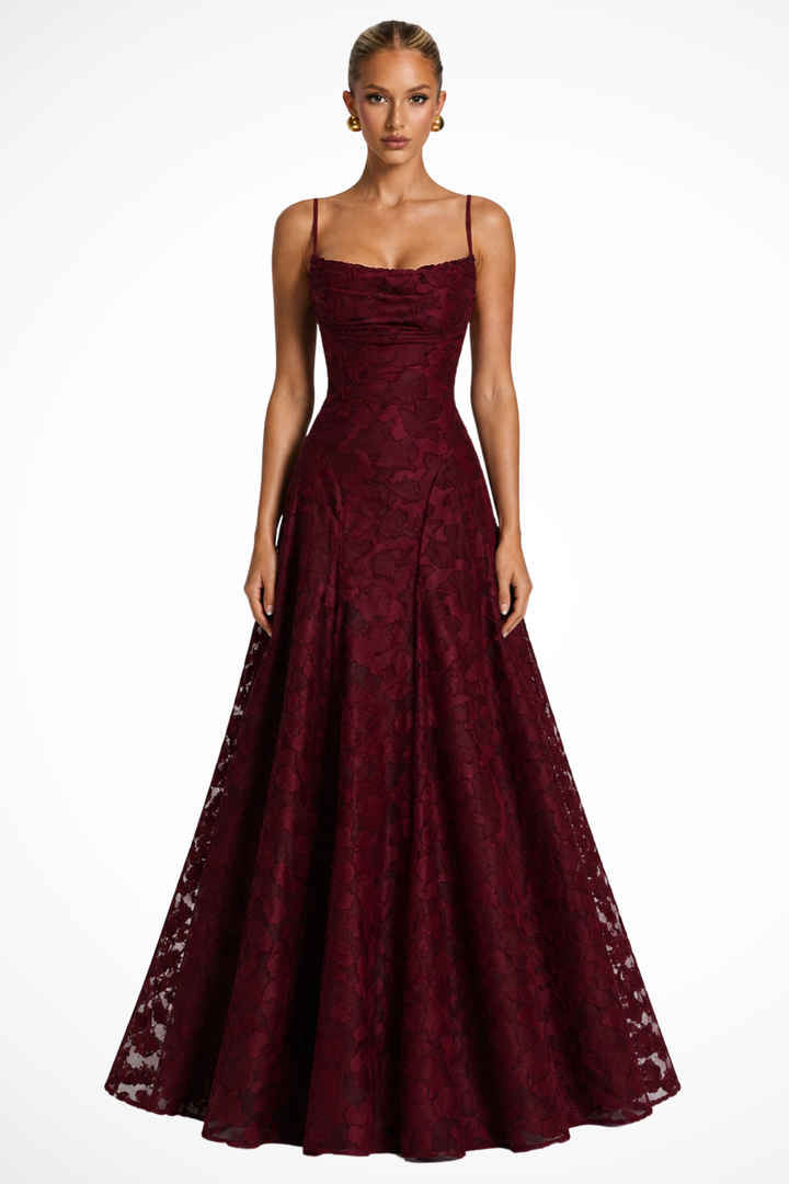 EliseMode Bloemen Brocade Cami Maxi Jurk