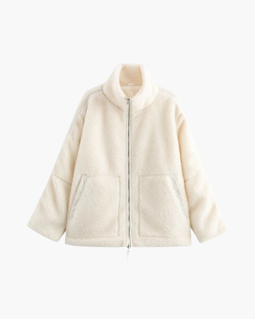 Elise Mode Dames Oversized Teddy Jas met Rits