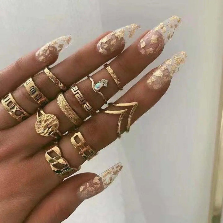 Elise Mode Dames Ringenset met Opaal en Zirkonia in Goud