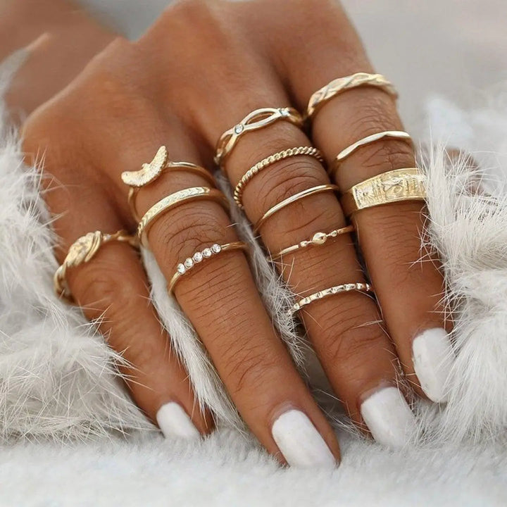 Elise Mode Dames Ringenset met Opaal en Zirkonia in Goud