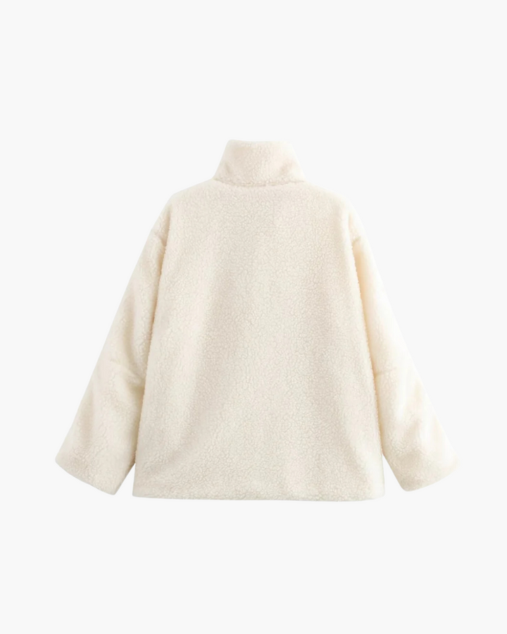 Elise Mode Dames Oversized Teddy Jas met Rits