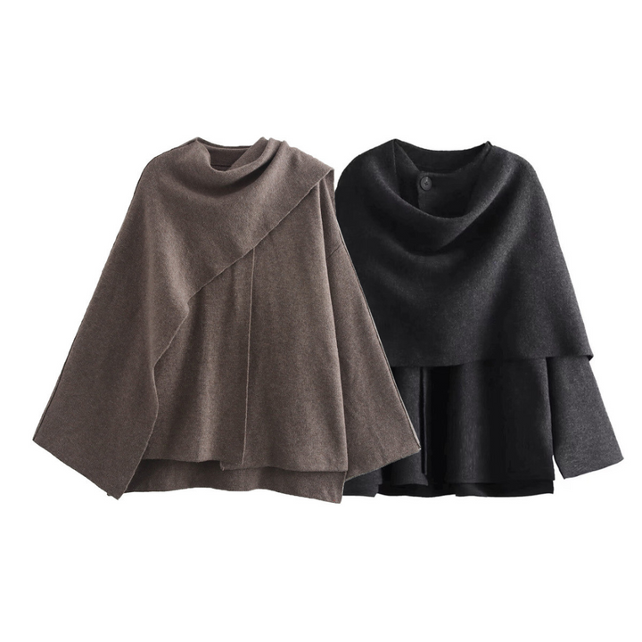 Elise Mode Dames Relaxed Asymmetrische Sjaaljas