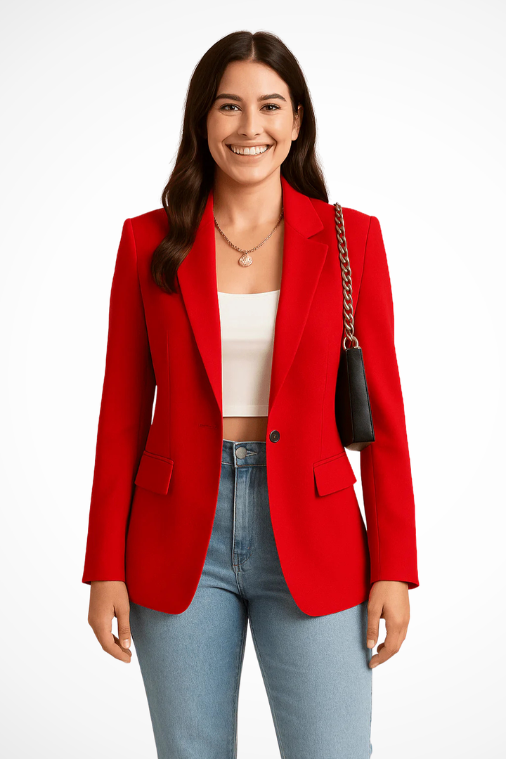 EliseMode Getailleerde Blazer in Rood