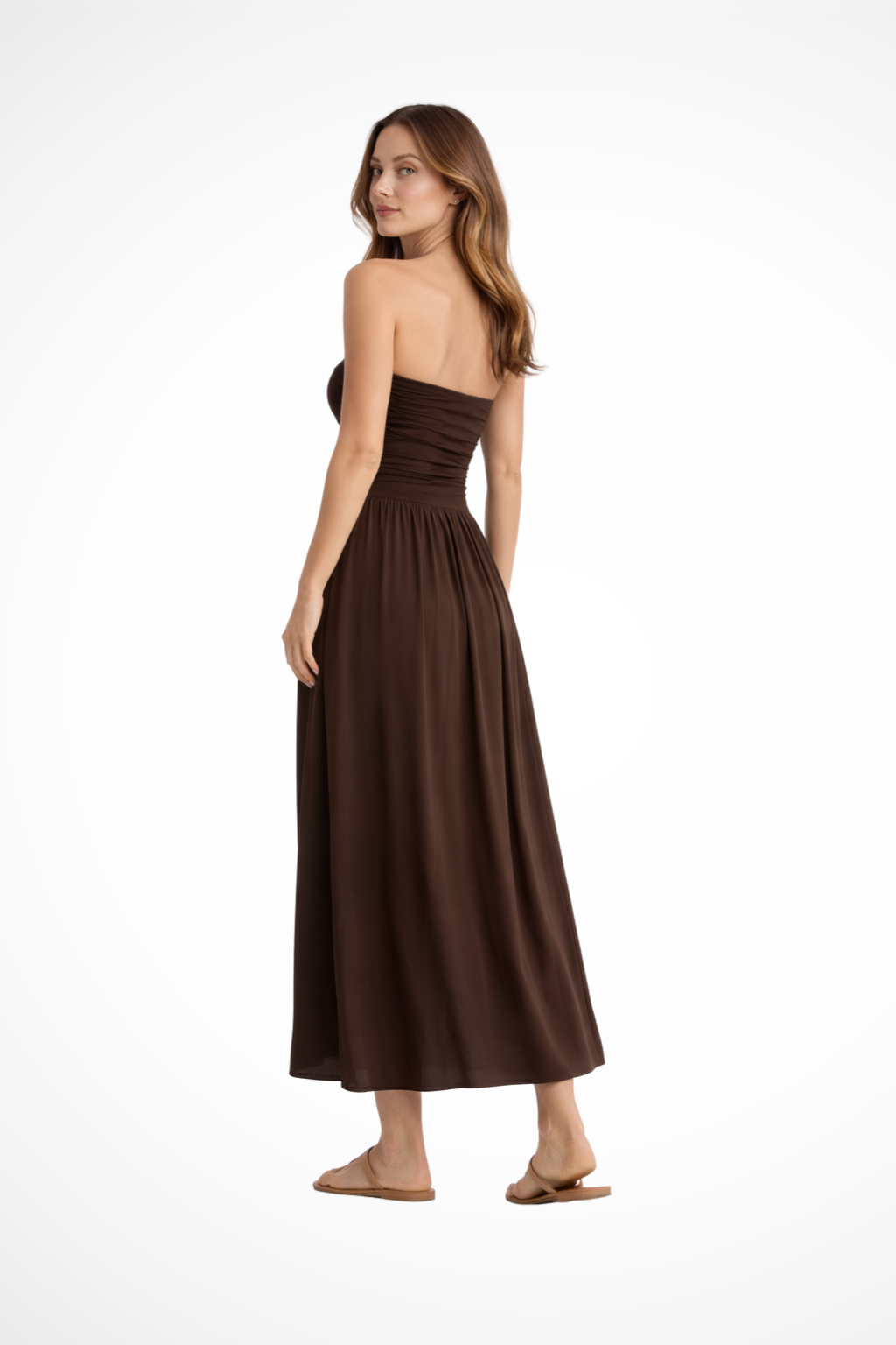 EliseMode Lange Strapless Jurk