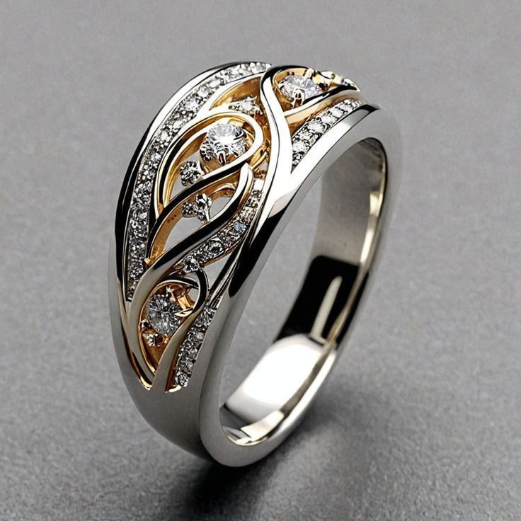 Elise Mode Dames Opengewerkte Ring met Zirkonia in Meerkleurig