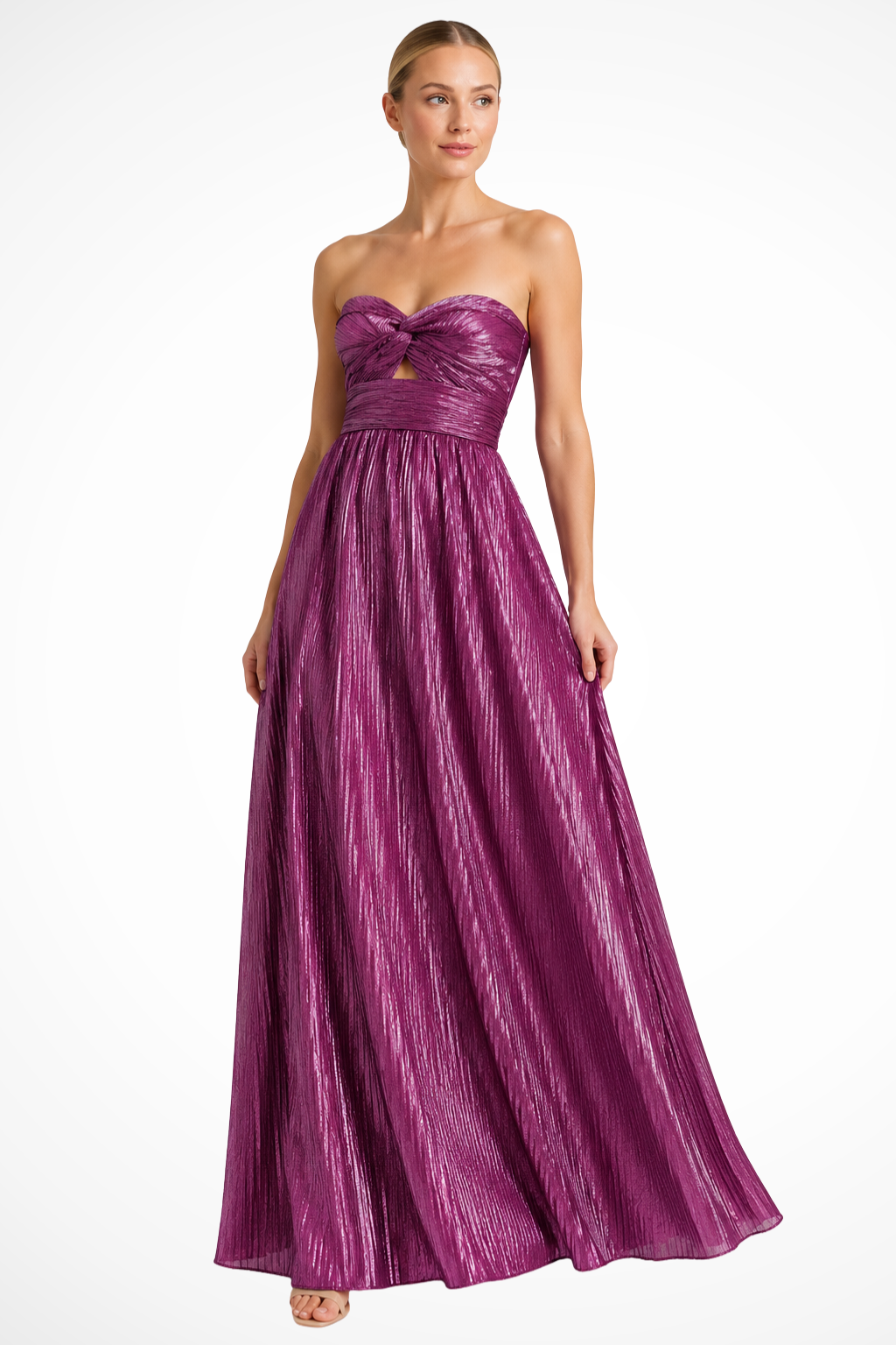 Elise Mode Dames Vloeiende Maxi Jurk Strapless