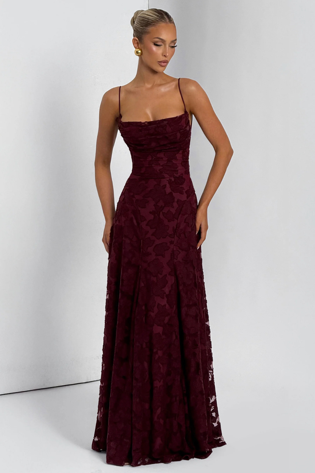 EliseMode Bloemen Brocade Cami Maxi Jurk