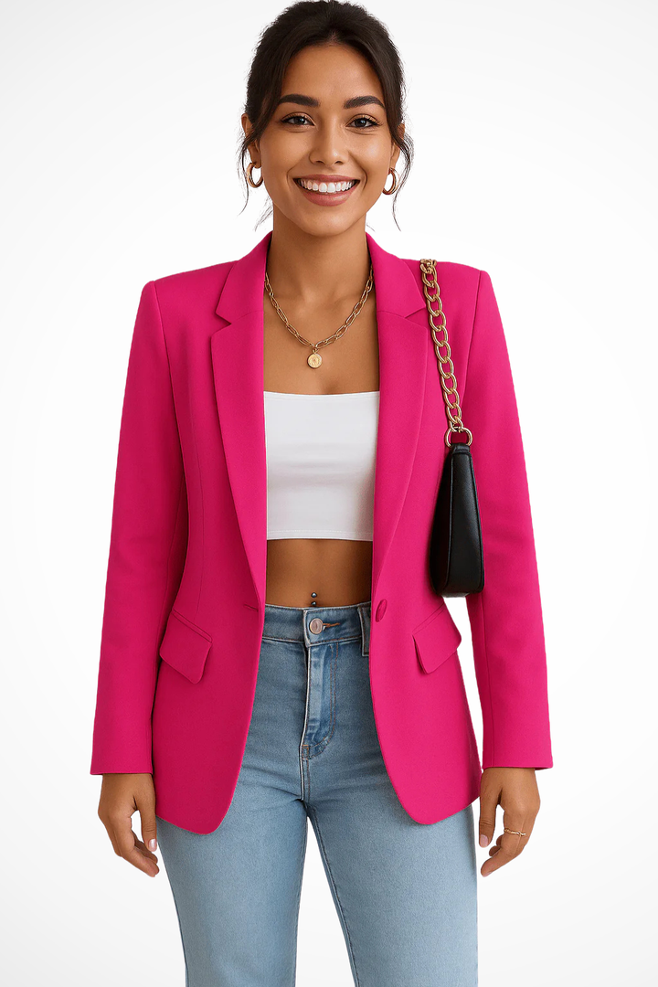 EliseMode Getailleerde Blazer in Roze
