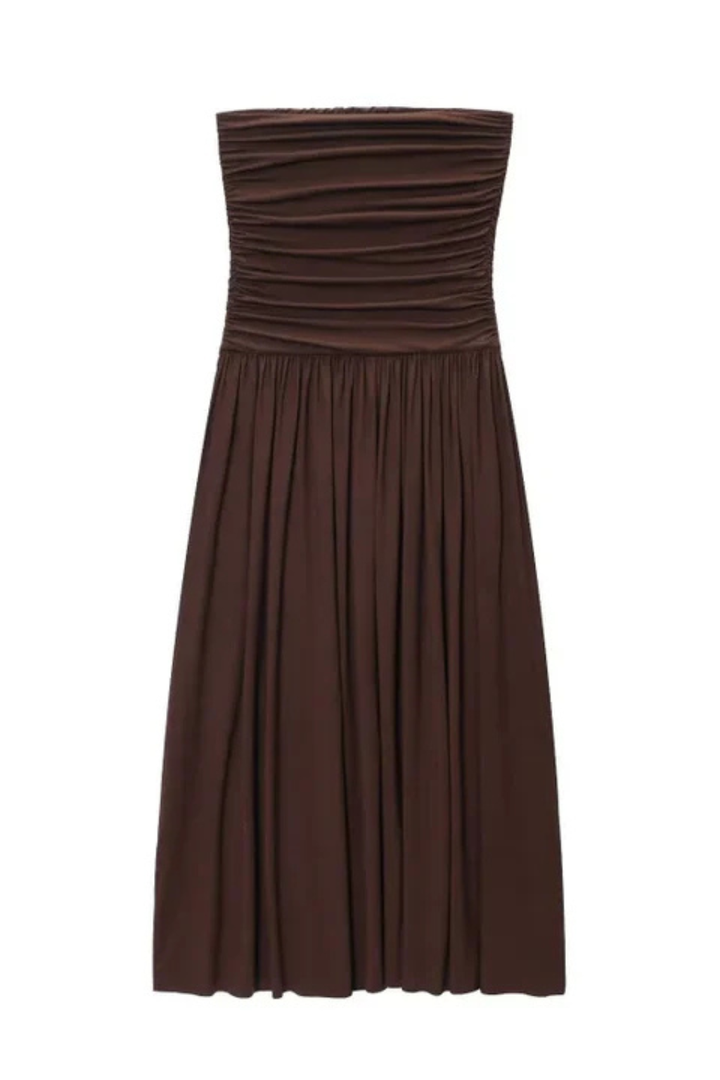 EliseMode Lange Strapless Jurk