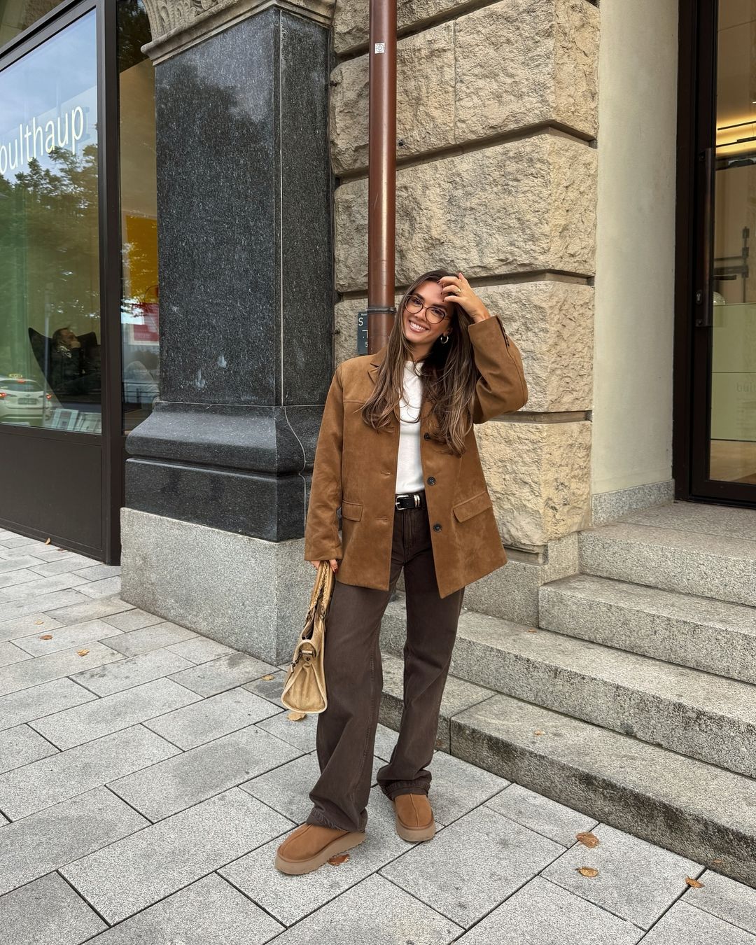 Elise Mode Dames Relaxed Suède Blazer