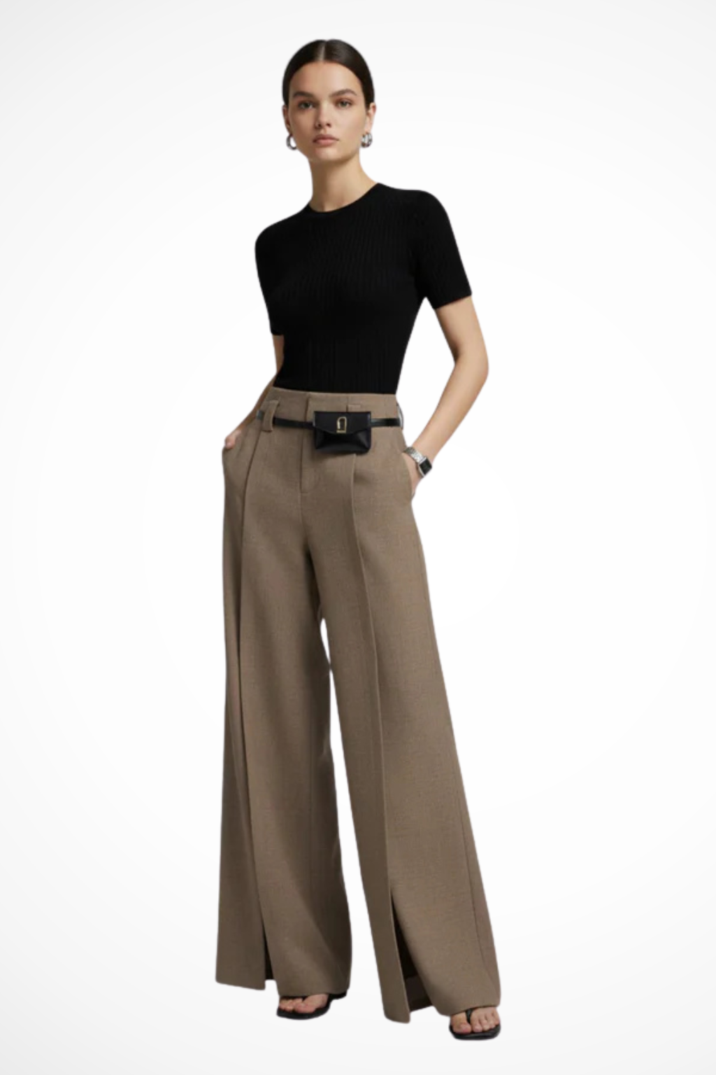 EliseMode Palazzo Broek in Khaki
