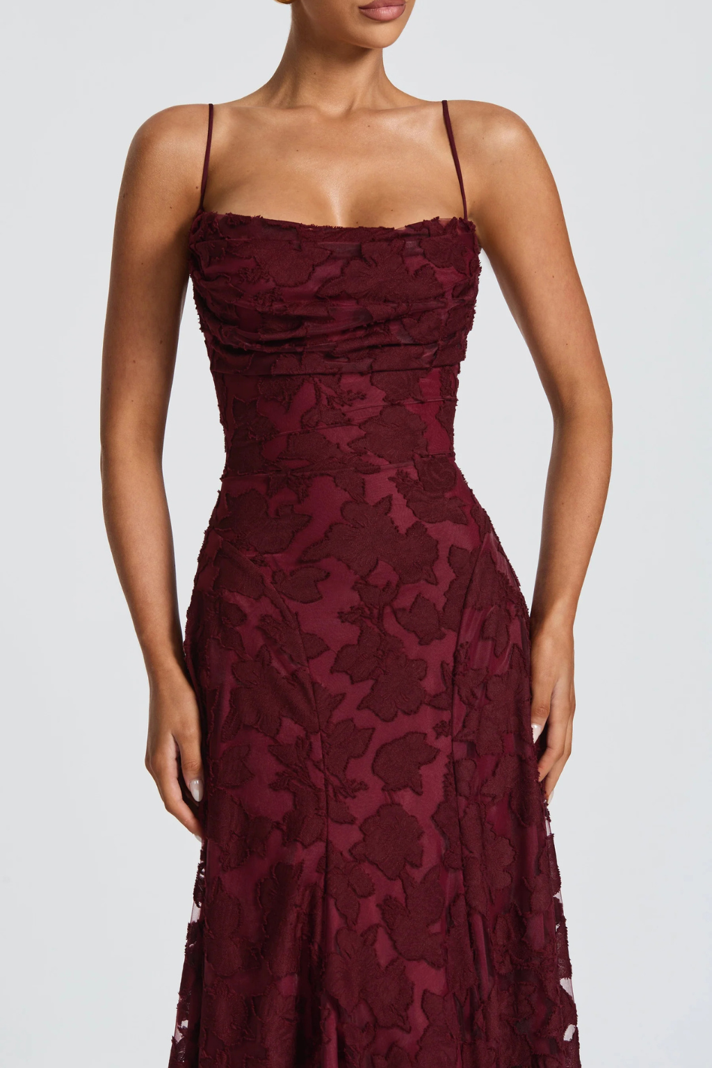 EliseMode Bloemen Brocade Cami Maxi Jurk