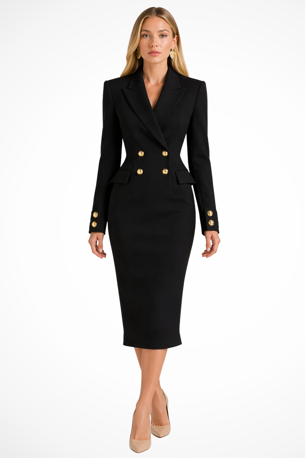 EliseMode Blazer Jurk in Zwart