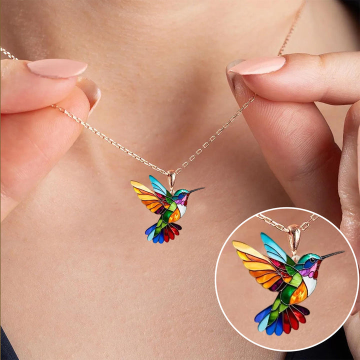 Elise Mode Dames Kolibrie Ketting met Bijpassende Oorbellen