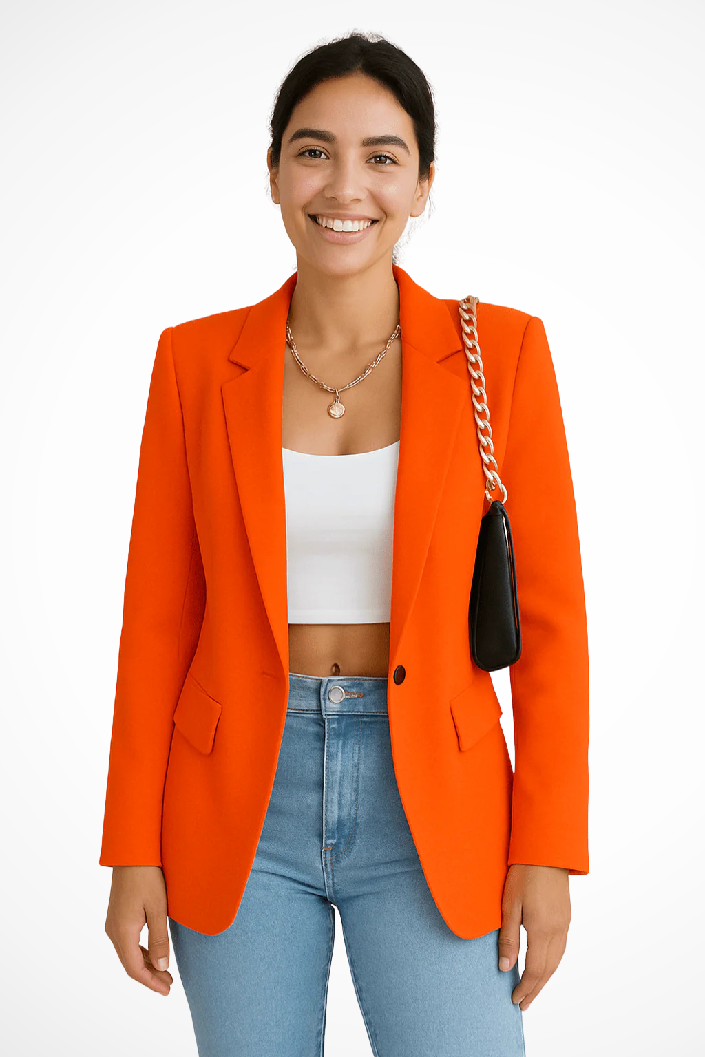 EliseMode Getailleerde Blazer in Oranje