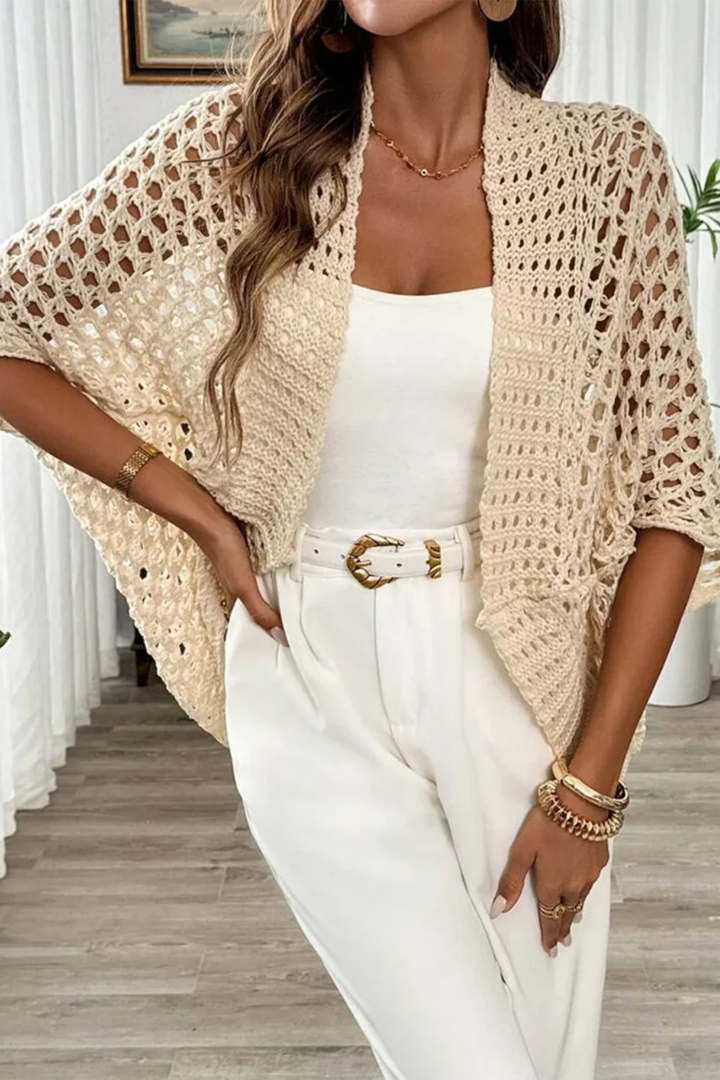 Elise Mode Dames Gehaakt Vest Relaxed Fit