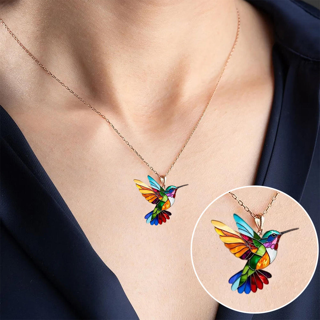 Elise Mode Dames Kolibrie Ketting met Bijpassende Oorbellen