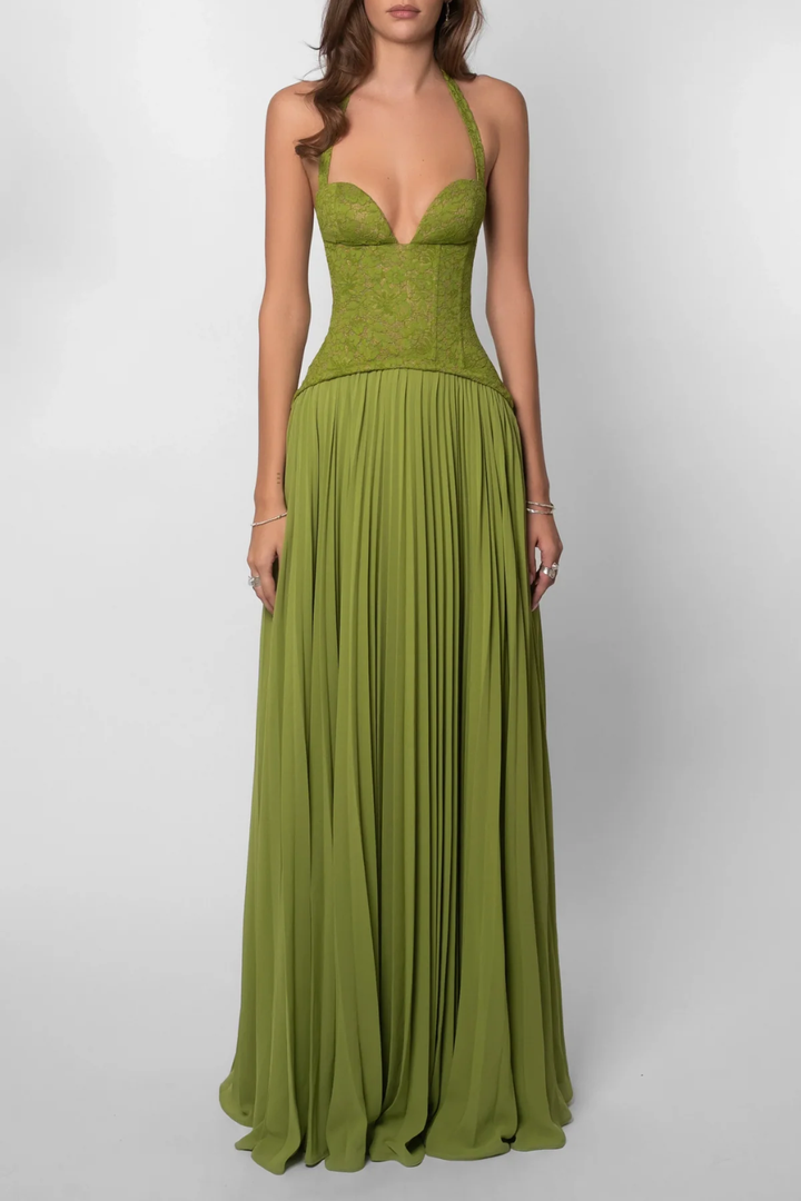 Elise Mode Dames Corset Maxi Jurk Vloeiend