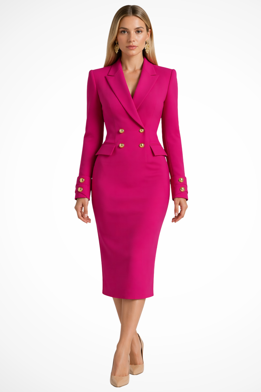 EliseMode Blazer Jurk in Lichtroze