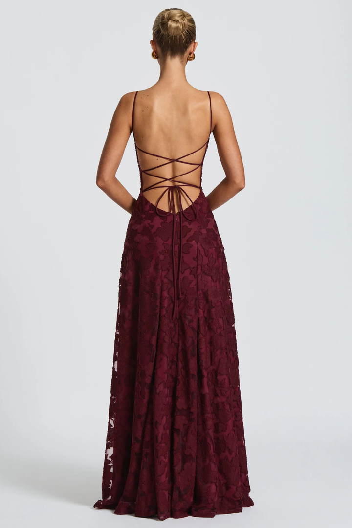 EliseMode Bloemen Brocade Cami Maxi Jurk
