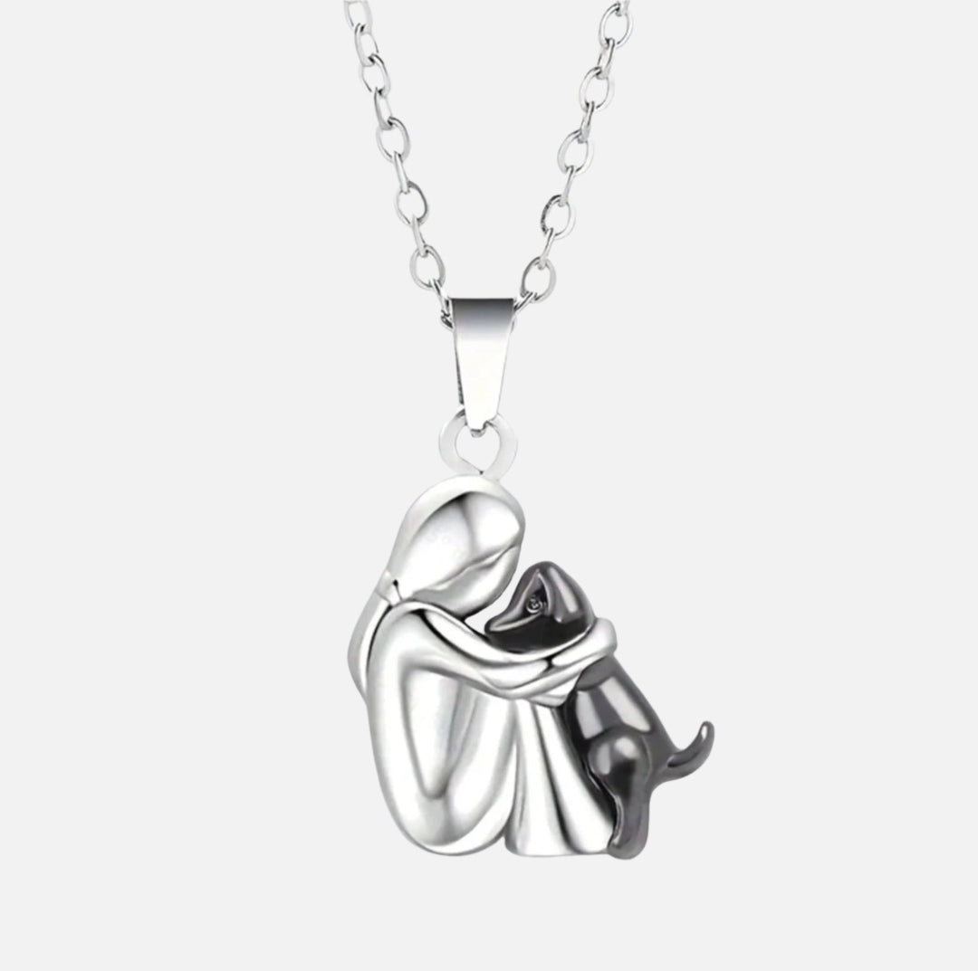 Elise Mode Dames Ketting met Hondenhanger in Zilver/Zwart