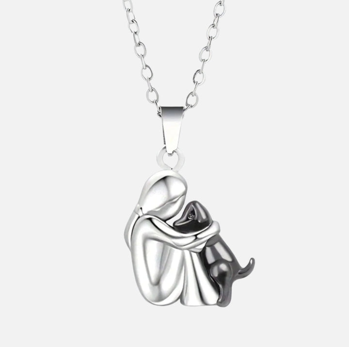 Elise Mode Dames Ketting met Hondenhanger in Zilver/Zwart