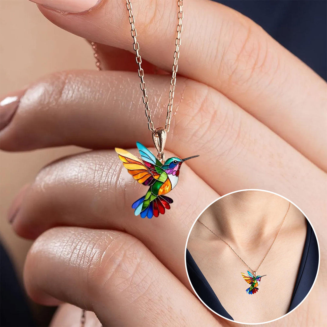 Elise Mode Dames Kolibrie Ketting met Bijpassende Oorbellen