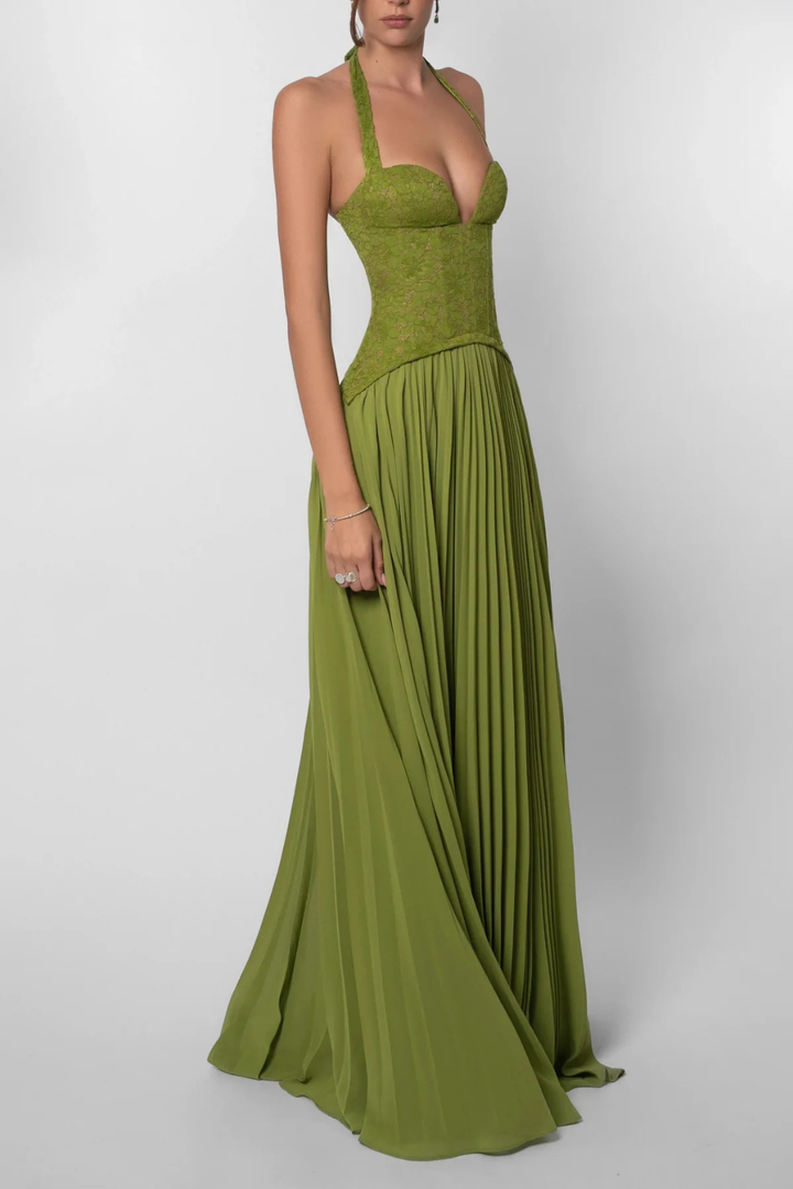 Elise Mode Dames Corset Maxi Jurk Vloeiend