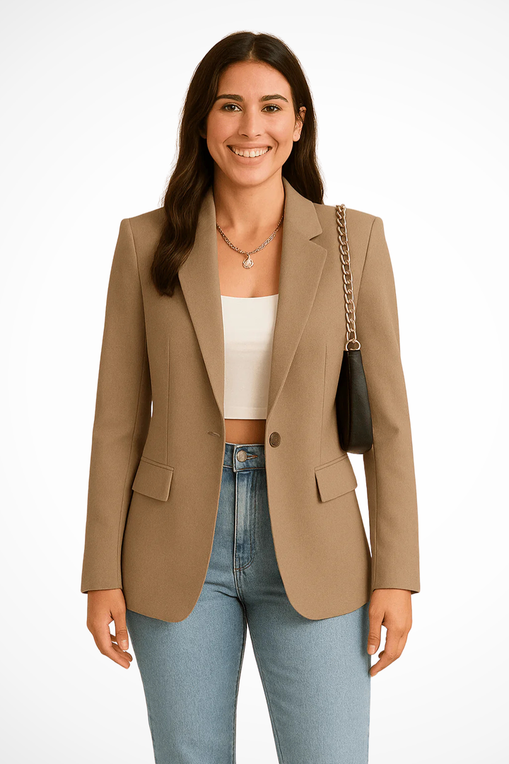 EliseMode Getailleerde Blazer in Khaki