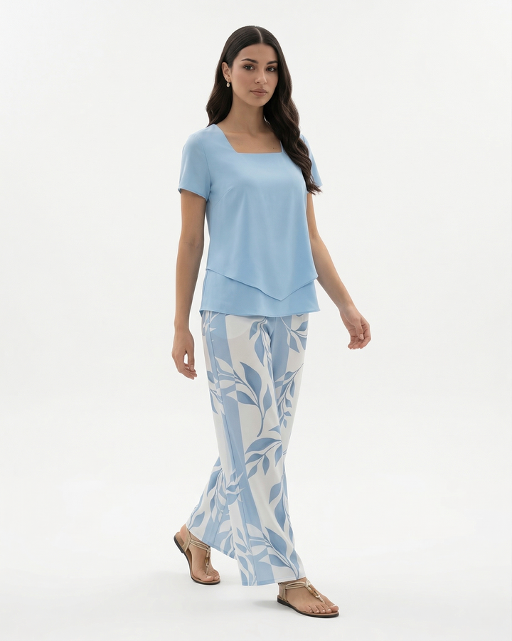 Elise Mode Dames Geprinte Set Relaxed Fit