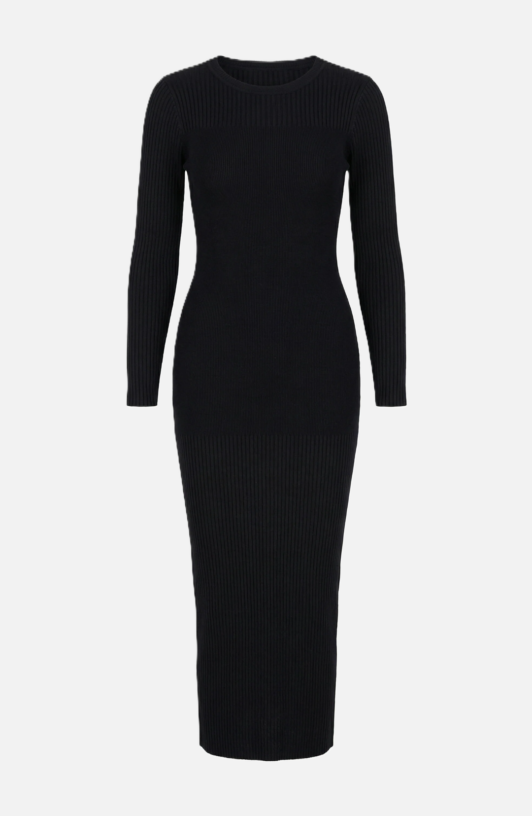 Elise Mode Dames Gebreide Bodycon Midi Jurk