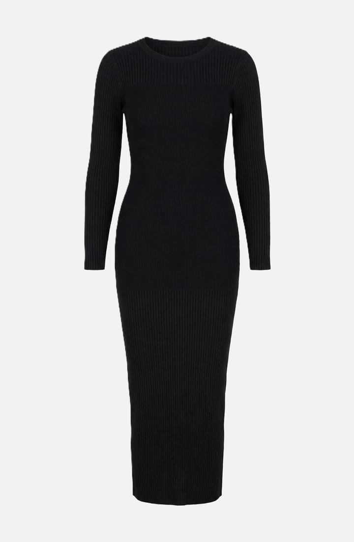 Elise Mode Dames Gebreide Bodycon Midi Jurk