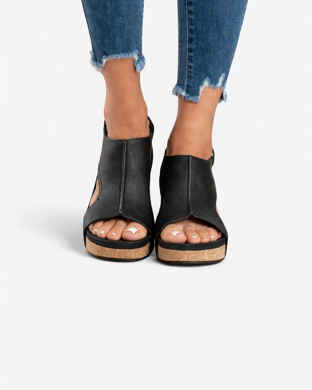 EliseMode Dames Plateau Sleehak Sandalen Peep Toe