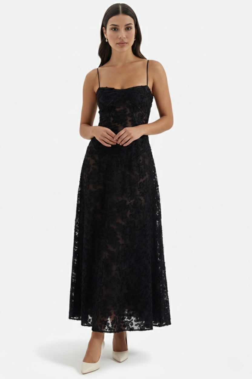 EliseMode Bloemen Slip Maxi Jurk