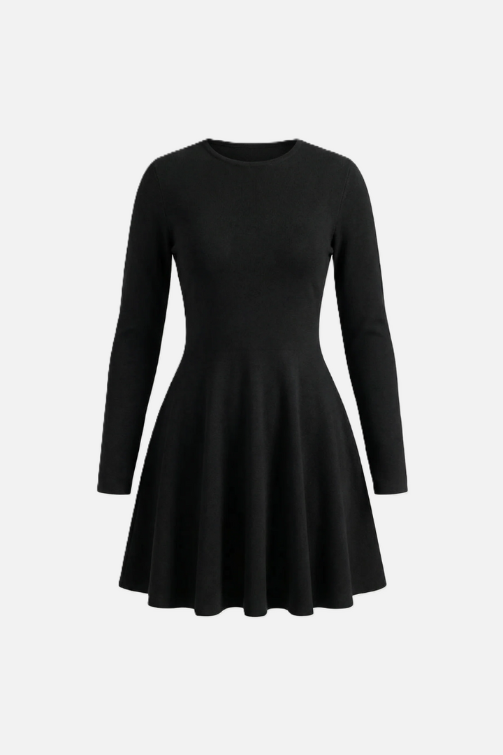 Elise Mode Dames Gebreide Skater Mini Jurk
