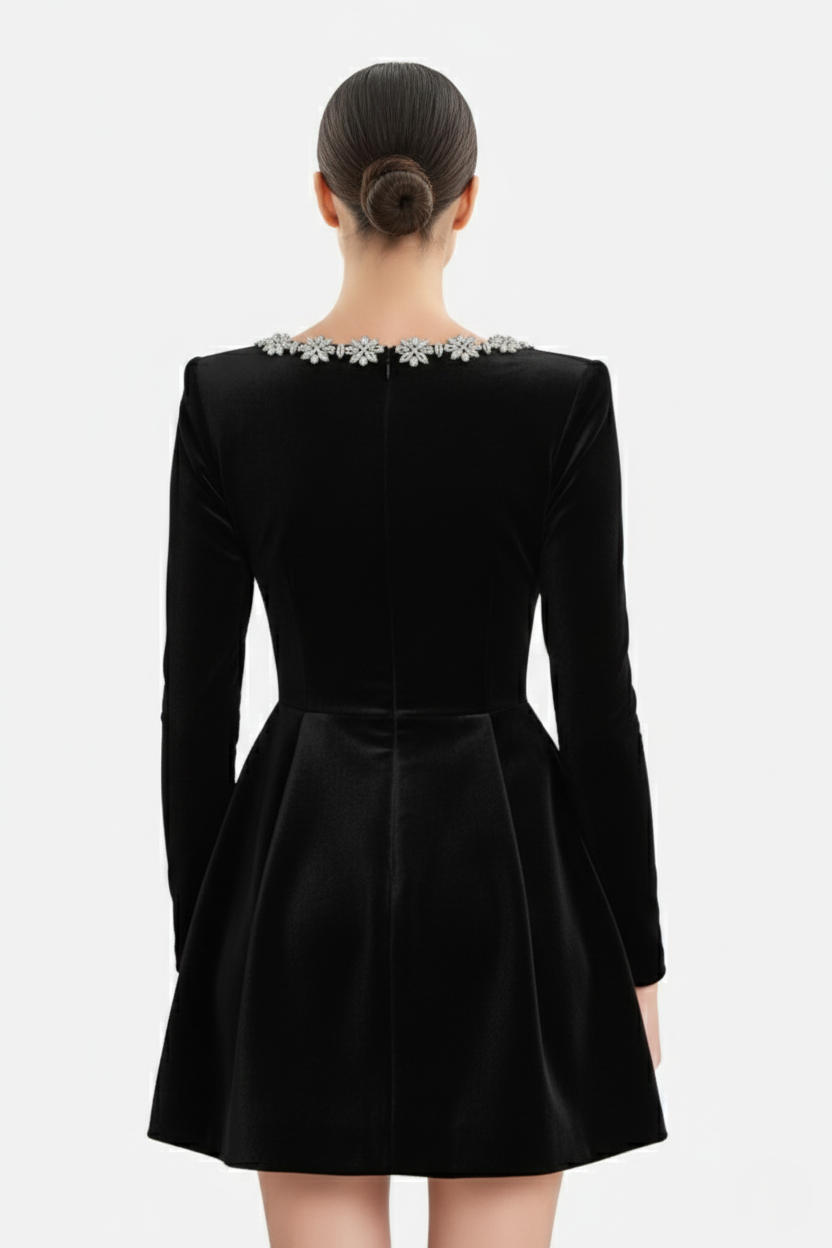 Elise Mode Fluwelen Mini Jurk