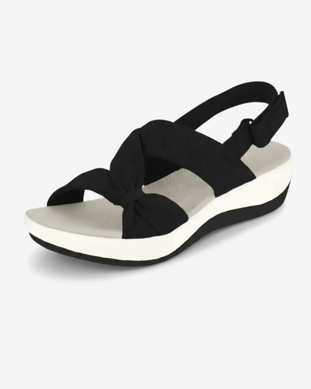 EliseMode Dames Strik Sandalen Sleehak Verstelbaar
